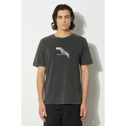 Zdjęcie Filling Pieces t-shirt bawełniany Handshake Vintage męski kolor szary z nadrukiem 74413631284
