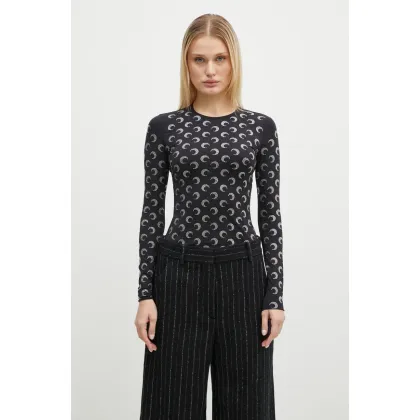 Zdjęcie Marine Serre longsleeve damski kolor czarny WTS006A.CJER0002