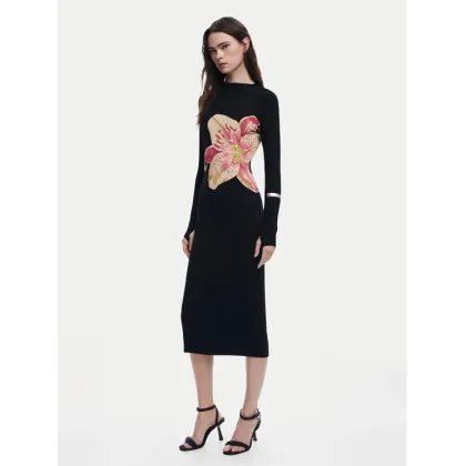 Zdjęcie Desigual Sukienka codzienna 25SWVKX1 Czarny Slim Fit