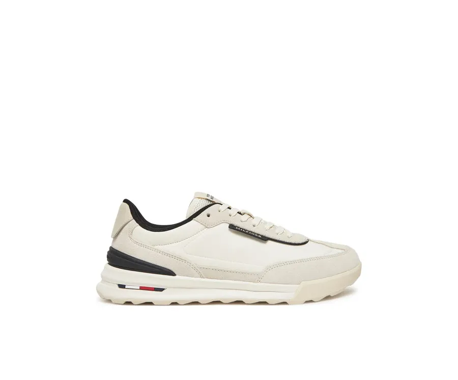 obrazek 1 Tommy Hilfiger Sneakersy Retro Runner Nylon Mix FM0FM05523 Écru