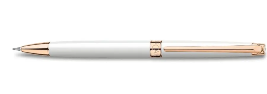 obrazek 1 Piękny ołówek mechaniczny Leman Slim White różowe złoto 0,7 mm
