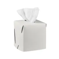 Picture A unique tissue box 12x12xH12 cm made of white leather