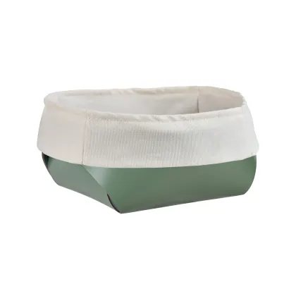 Picture Flora bread basket with a cotton bag in a unique eucalyptus color