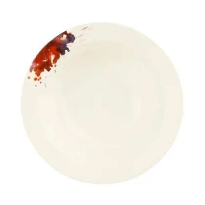 Zdjęcie Wyjątkowa okrągła porcelanowa miska z Niemiec zdobiona motywem kwiatu geranium – Tettau