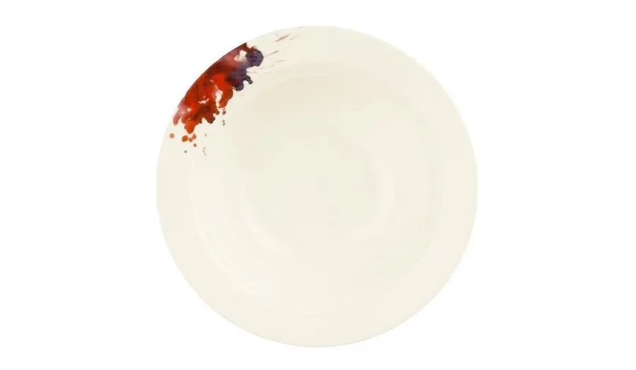 obrazek 1 Wyjątkowa okrągła porcelanowa miska z Niemiec zdobiona motywem kwiatu geranium – Tettau