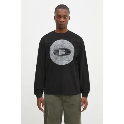 Zdjęcie Napapijri longsleeve bawełniany S-Jaman Ls kolor czarny z nadrukiem NP0A4I9E9411