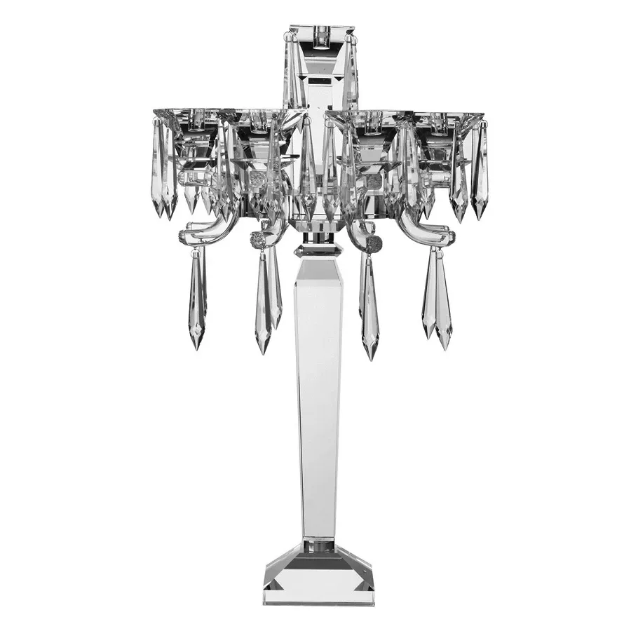 picture 9 Elegant Italian candlestick made of crystal on the dinning table