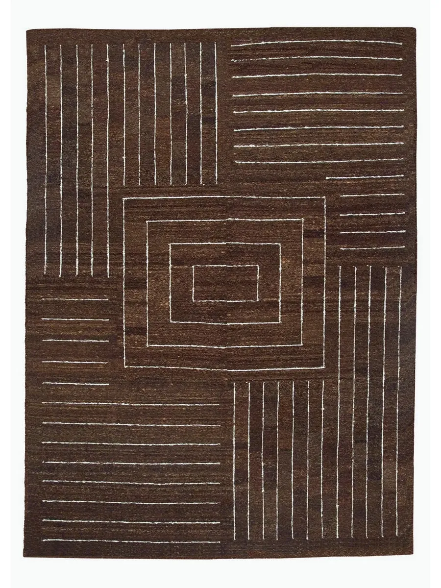 obrazek 1 Wykonany z wełny geometryczny dywan w kolorze brązowym - Sartori Rugs