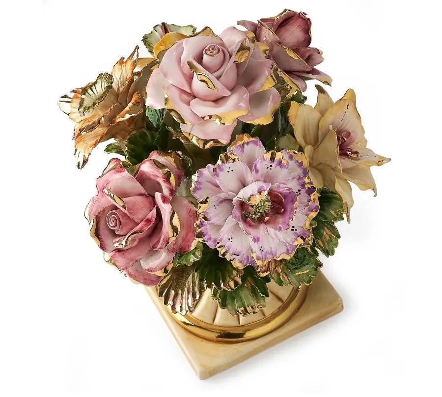 obrazek 2 Oryginalny wazon ceramiczny z motywem kwiatowym