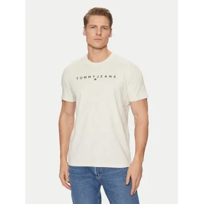 Zdjęcie Tommy Jeans T-Shirt Linear Logo DM0DM20744 Beżowy Regular Fit