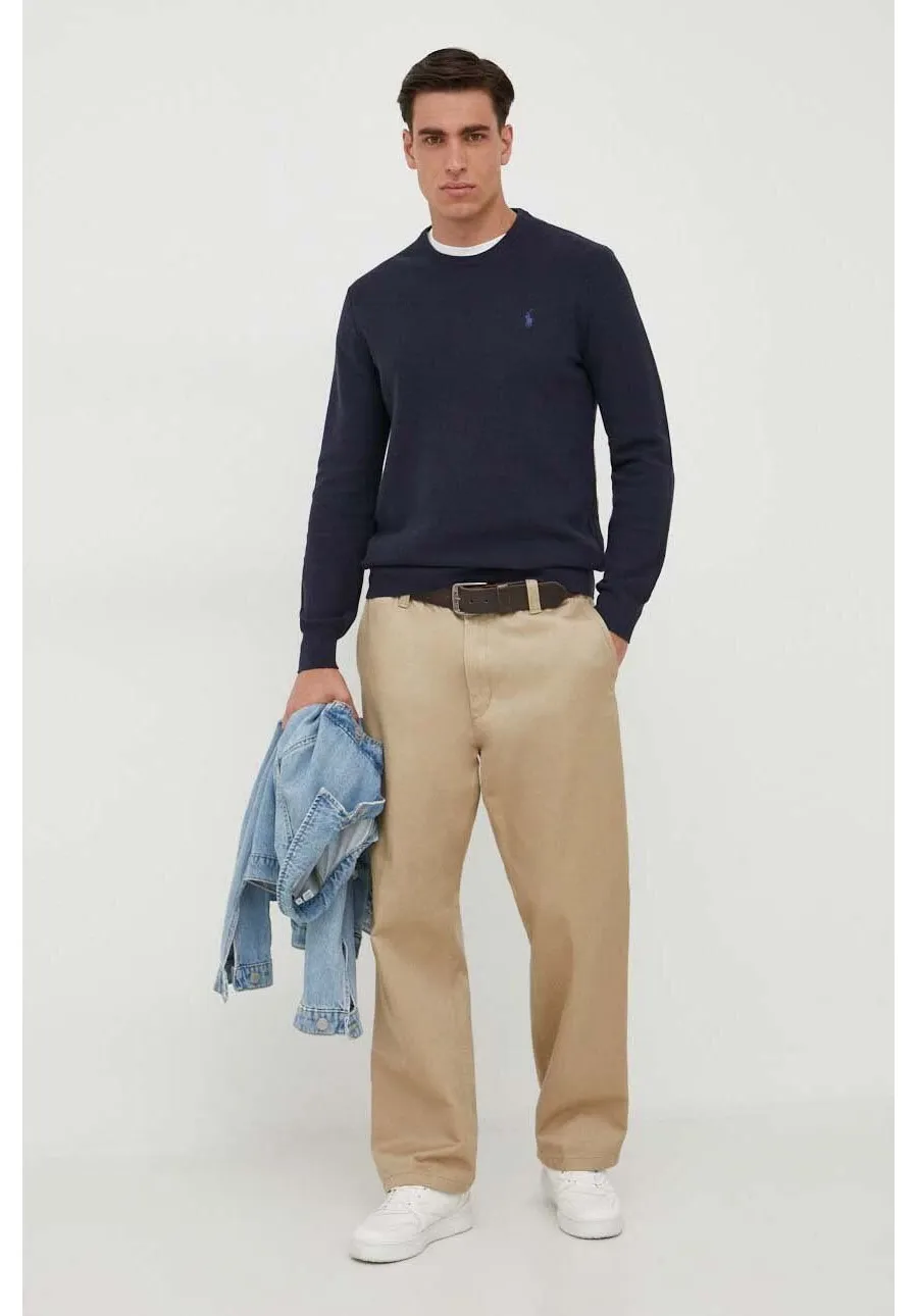 obrazek 1 Polo Ralph Lauren sweter bawełniany kolor granatowy lekki