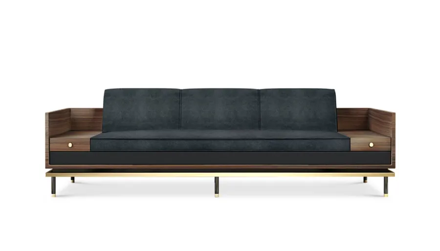 obrazek 1 Wyszukana sofa z bawełnianego aksamitu - Porus Studio