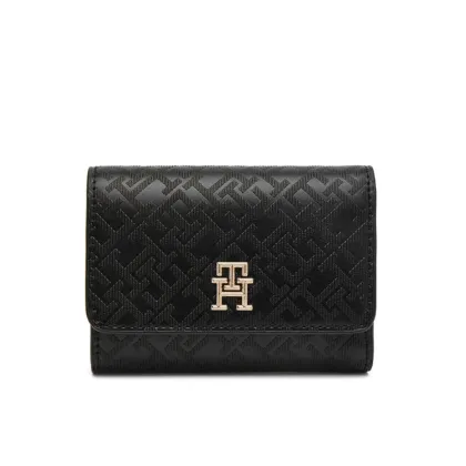 Zdjęcie Tommy Hilfiger Duży Portfel Damski Th Distinct Trifold Wallet Mono AW0AW17257 Czarny