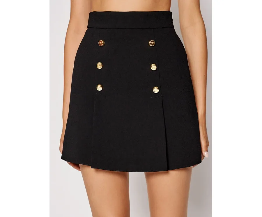 obrazek 1 Elisabetta Franchi Spódnica mini G0-490-16E2-V270 Czarny Slim Fit