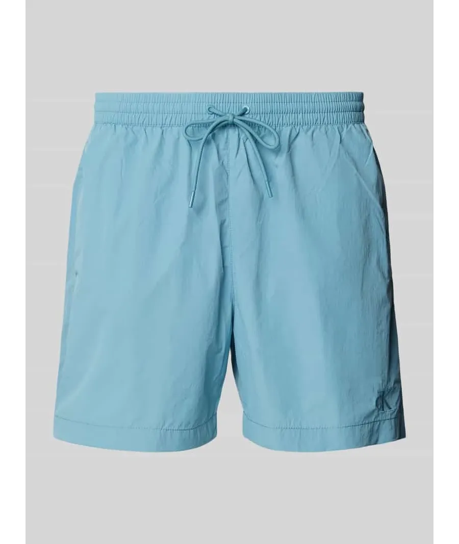 obrazek 1 Spodenki kąpielowe o kroju regular fit z wyhaftowanym logo model ‘DRAWSTRING’