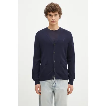 Zdjęcie Polo Ralph Lauren kardigan wełniany RWS-Longsleeve kolor granatowy 710946144