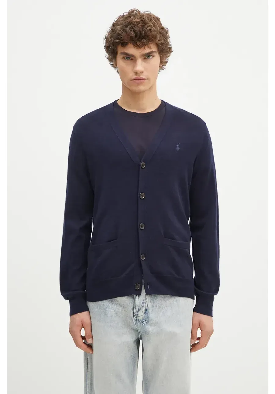 obrazek 1 Polo Ralph Lauren kardigan wełniany RWS-Longsleeve kolor granatowy 710946144