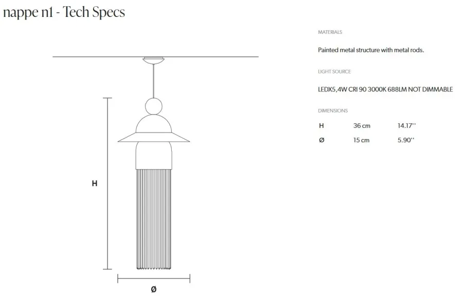 obrazek 2 Fantastyczna włoska lampa wisząca Nappe N1