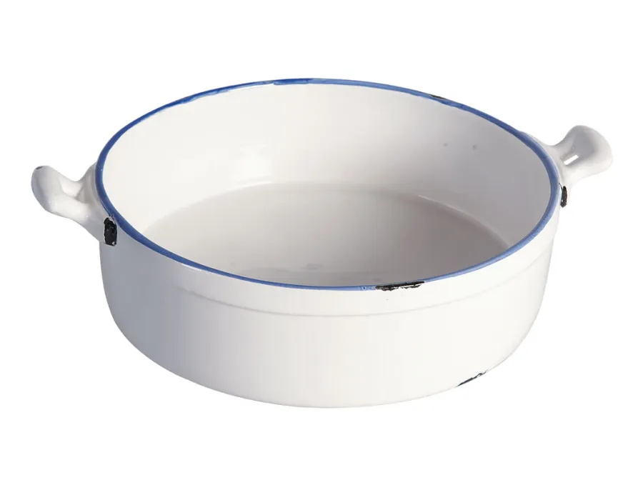 obrazek 1 Ceramiczna biała brytfanna w stylu retro - Virginia Casa