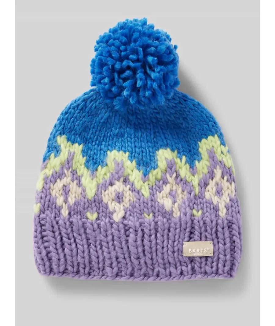 obrazek 1 Czapka z pomponem i naszywką z logo model ‘Curley’