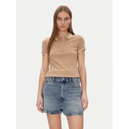 Zdjęcie Tommy Hilfiger Polo Feminine Sporty Slim Polo Ss WW0WW44517 Khaki Regular Fit
