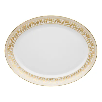 Zdjęcie Duży owalny talerz z roślinnym złotym motywem - Vista Alegre