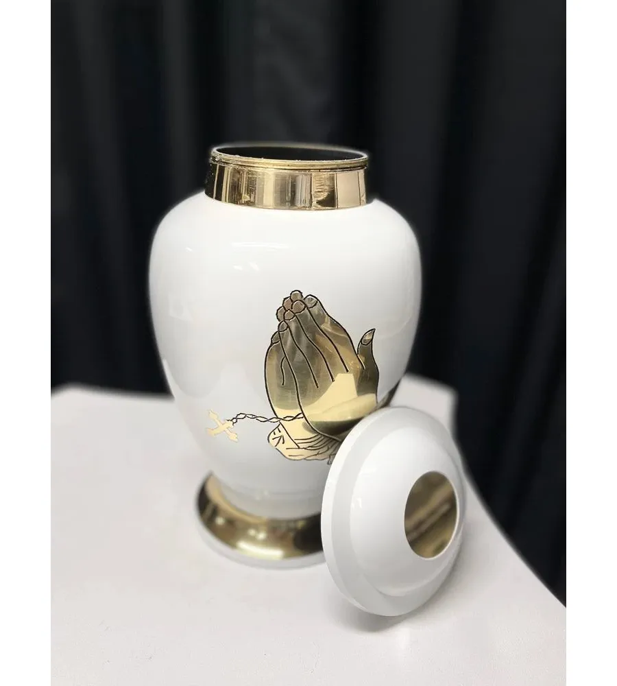 obrazek 6 Wyjątkowa biało-złota urna pogrzebowa