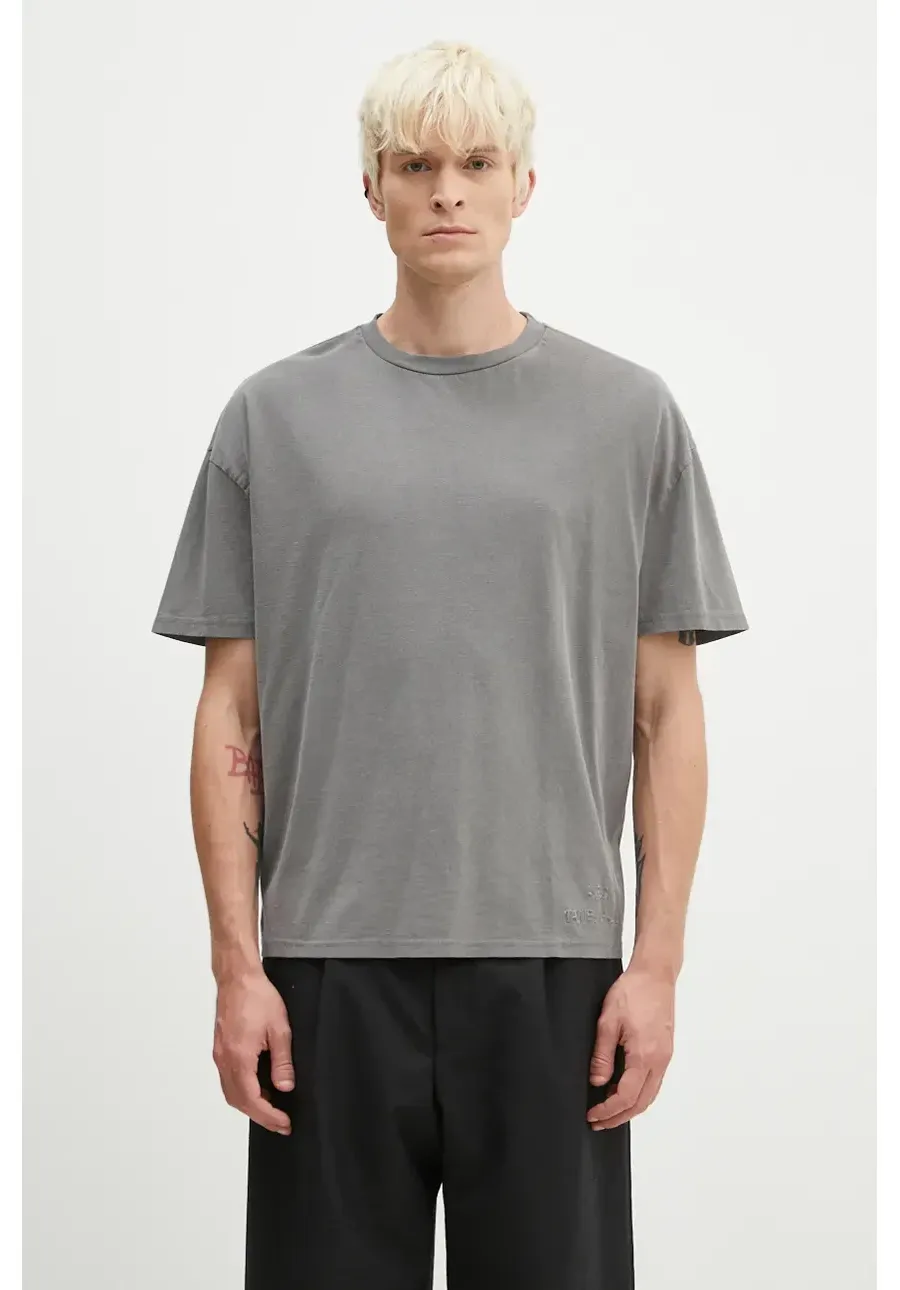 obrazek 1 A.P.C. t-shirt bawełniany Floater kolor szary gładki COHBS-M26437