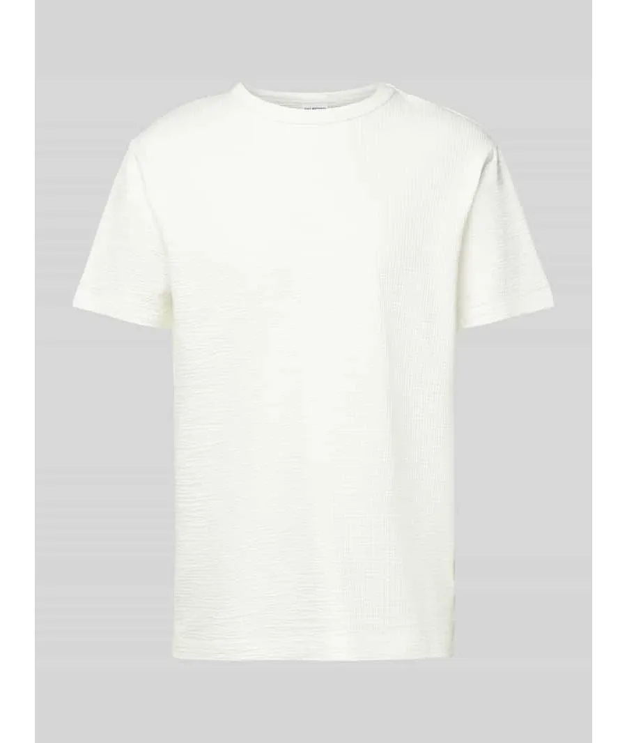 obrazek 1 T-shirt z prążkowanym, okrągłym dekoltem model ‘SANDER’