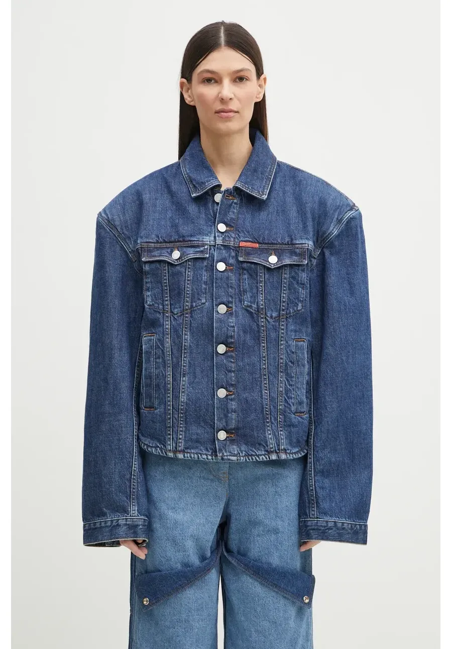 obrazek 1 Martine Rose kurtka jeansowa Extreme Shoulder Denim kolor granatowy przejściowa oversize 251WD08514