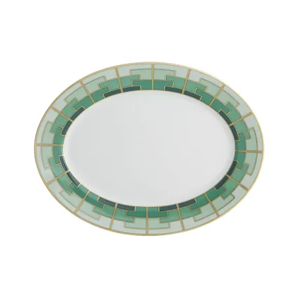 Zdjęcie Mały owalny talerz Emerald z wykończeniem w stylu Art Deco - Vista Alegre