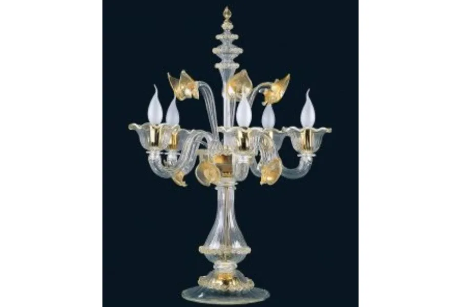 obrazek 1 Designerska lampa na 5 światełek ze szkła Murano