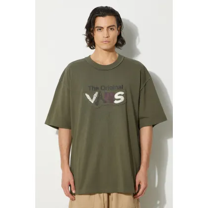 Zdjęcie Vans t-shirt bawełniany Premium Classics LX Vans Clash męski kolor zielony z nadrukiem VN000HQ7KCZ1