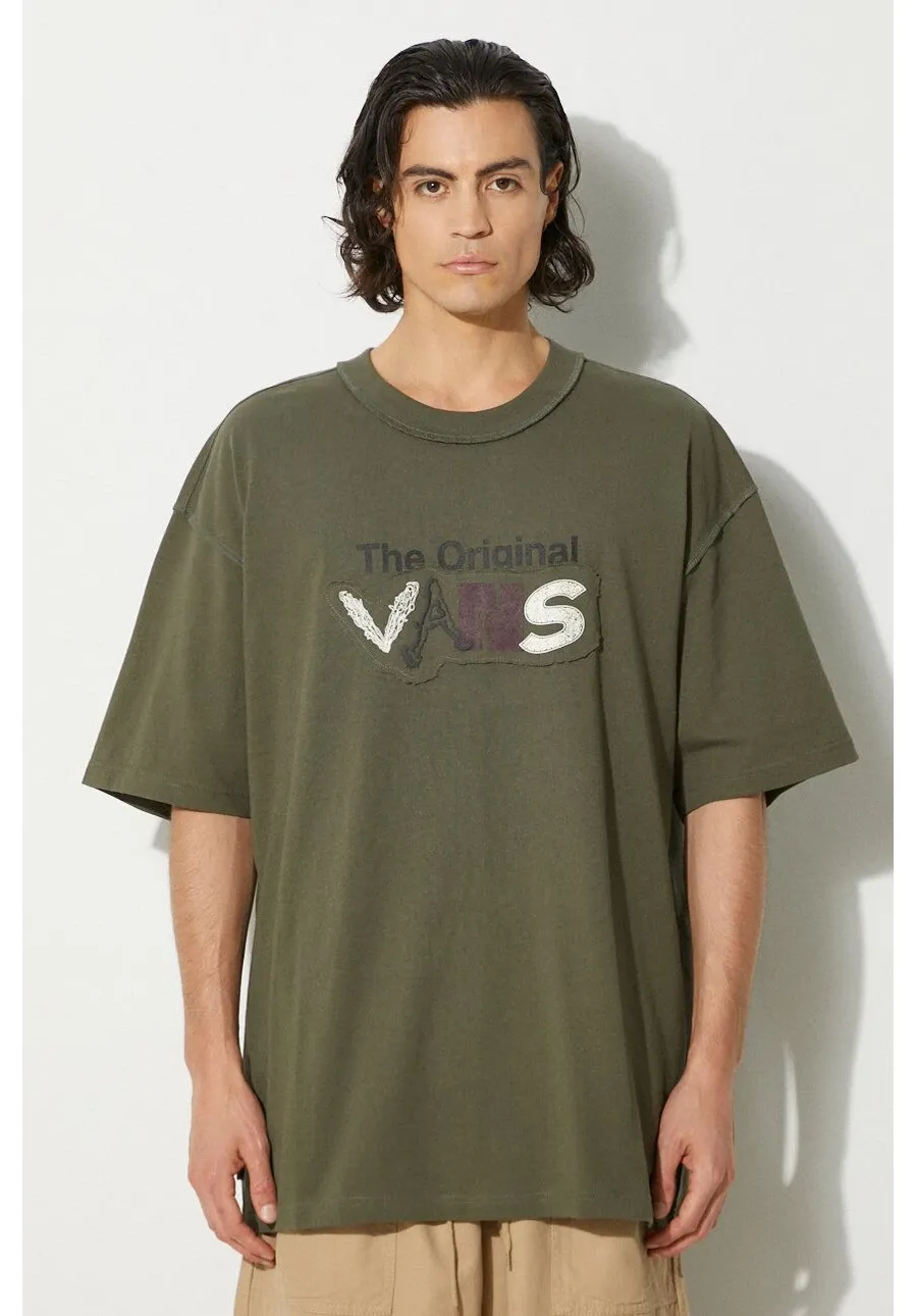 obrazek 1 Vans t-shirt bawełniany Premium Classics LX Vans Clash męski kolor zielony z nadrukiem VN000HQ7KCZ1