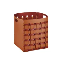 Zdjęcie Stylowy kosz Geometria Octagon 35x35xH40 cm w kolorze koniakowym