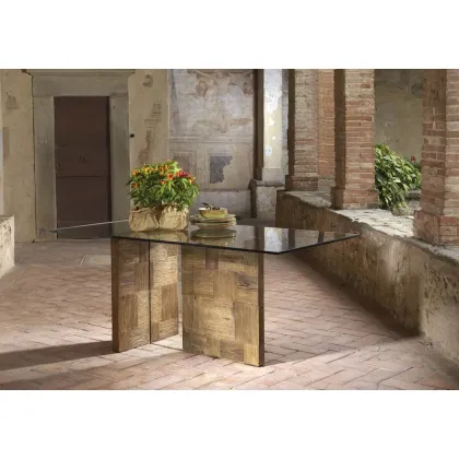 Zdjęcie Włoski stylowy stół z hartowanego szkła - Guarnieri