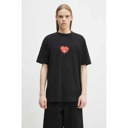 Zdjęcie Marcelo Burlon t-shirt bawełniany Bunny Heart Basic T-Shirt Black Red męski kolor czarny z nadrukiem CMAA056S25JER0051025