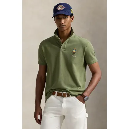 Zdjęcie Polo Ralph Lauren polo bawełniane męski kolor zielony gładki 710969633