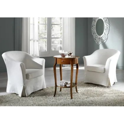 Zdjęcie Przepiękny, okrągły stolik kawowy z szufladą i półką - Zanini