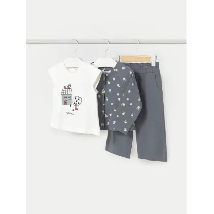 Zdjęcie Mayoral Komplet bluza, bluzka i spodnie 1574 Szary Regular Fit