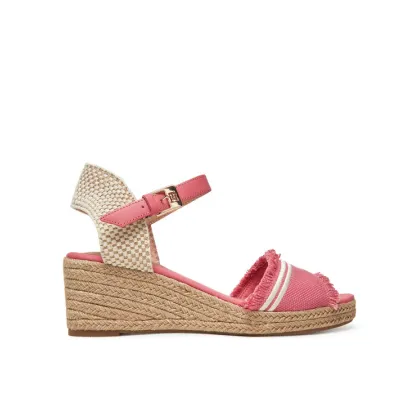 Zdjęcie Tommy Hilfiger Espadryle Fringe Canvas Medium Wedge FW0FW08879 Różowy