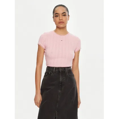 Zdjęcie Tommy Jeans T-Shirt DW0DW19493 Różowy Slim Fit