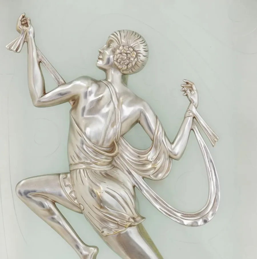 obrazek 6 Para kinkietów w stylu art deco - srebrne figurki tancerek