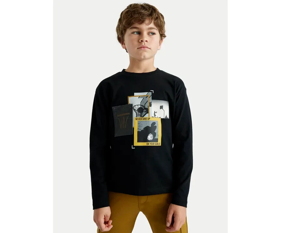obrazek 1 Mayoral Bluzka 7092 Czarny Regular Fit