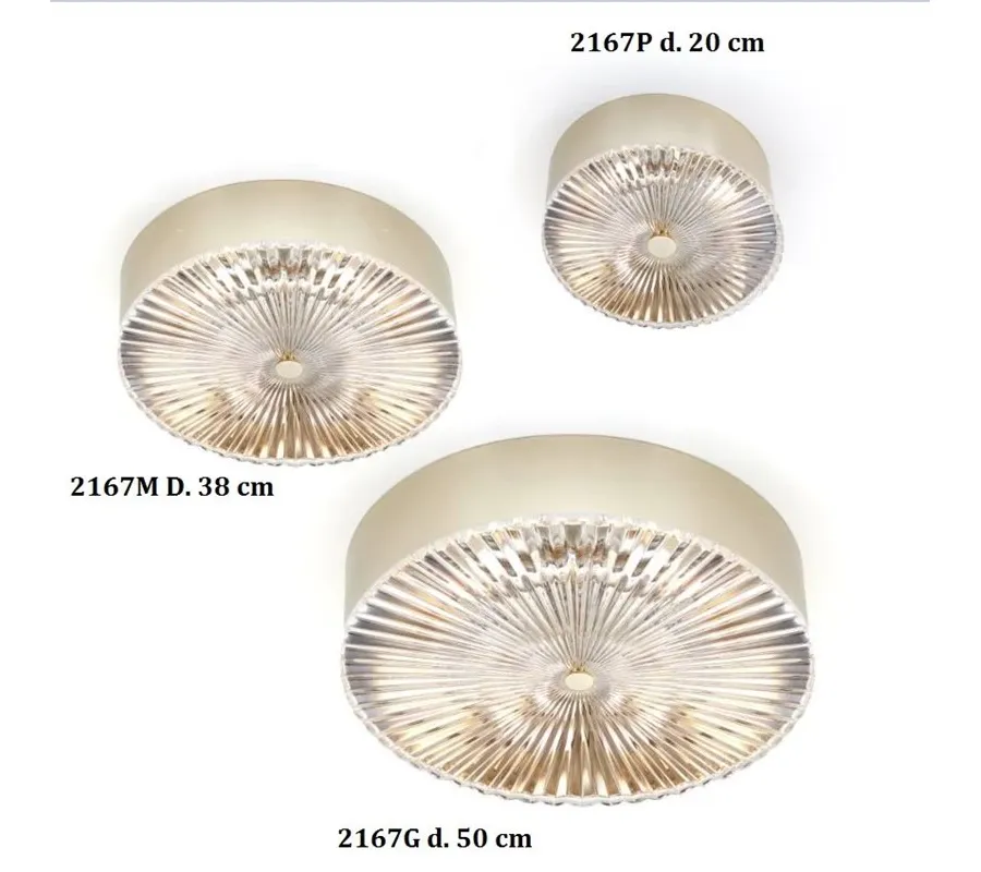 obrazek 2 Stylowa lampa sufitowa z ręcznie wycinanym włoskim kryształowym dyskiem - Il Paralume Marina
