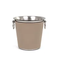 Picture Steel wine cooler with leather sleeve