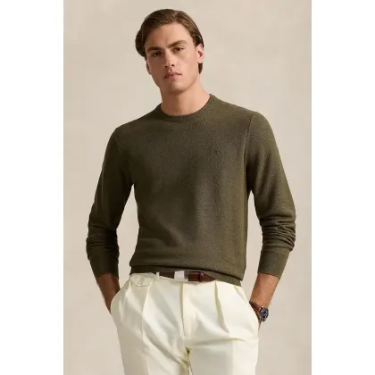 Zdjęcie Polo Ralph Lauren sweter bawełniany kolor zielony lekki 710918163