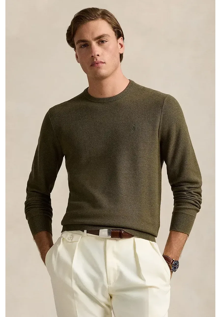 obrazek 1 Polo Ralph Lauren sweter bawełniany kolor zielony lekki 710918163