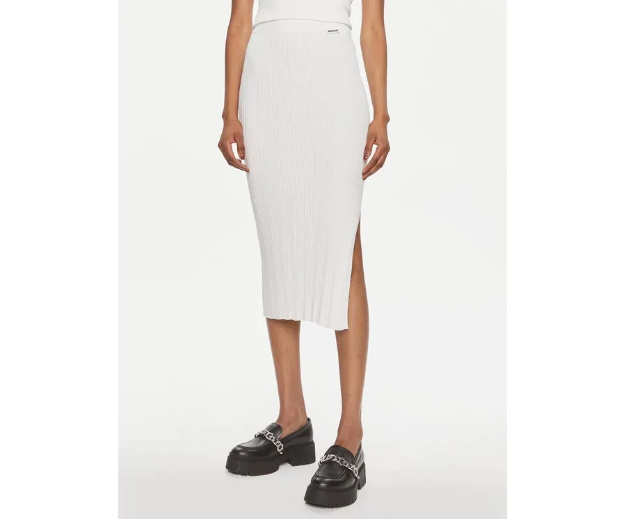 obrazek 1 Hugo Spódnica ołówkowa Sareplie 50514292 Écru Slim Fit HUGO