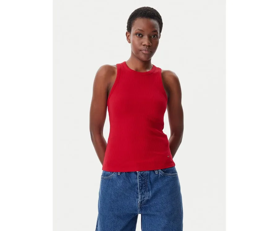 obrazek 1 Tommy Hilfiger Top WW0WW38635 Czerwony Slim Fit
